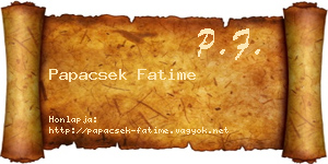 Papacsek Fatime névjegykártya